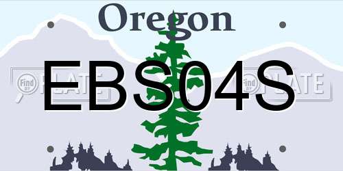 EBS04S Oregon License Plate