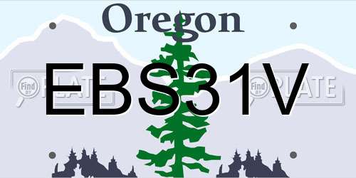 EBS31V Oregon License Plate