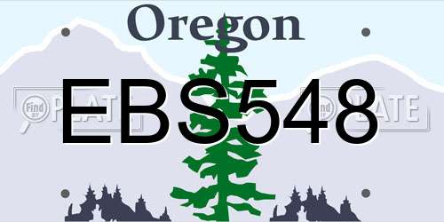 EBS548 Oregon License Plate