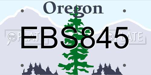 EBS845 Oregon License Plate