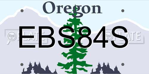 EBS84S Oregon License Plate