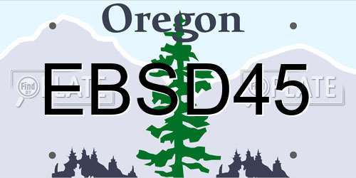 EBSD45 Oregon License Plate