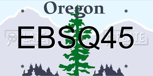 EBSQ45 Oregon License Plate