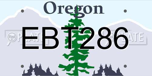 EBT286 Oregon License Plate