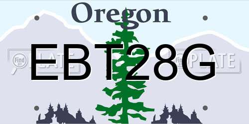 EBT28G Oregon License Plate
