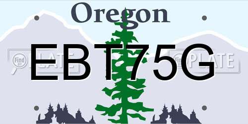 EBT75G Oregon License Plate