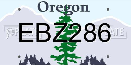 EBZ286 Oregon License Plate