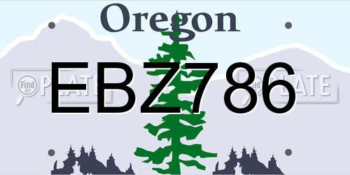 EBZ786 Oregon License Plate