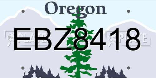 EBZ8418 Oregon License Plate