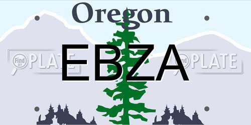 EBZA Oregon License Plate