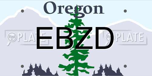 EBZD Oregon License Plate