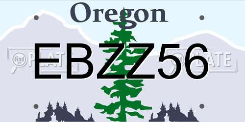 EBZZ56 Oregon License Plate