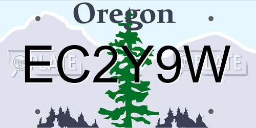 EC2Y9W Oregon License Plate