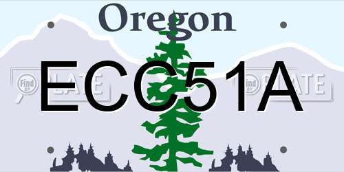 ECC51A Oregon License Plate
