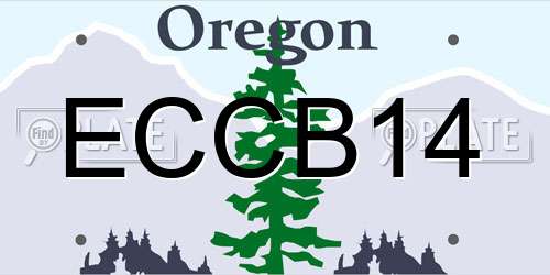 ECCB14 Oregon License Plate
