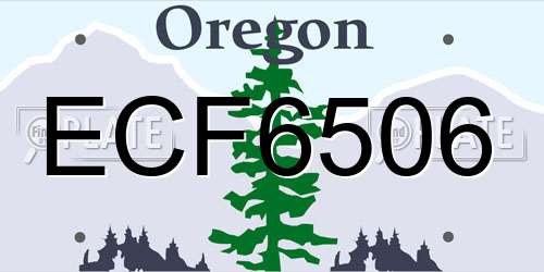 ECF6506 Oregon License Plate