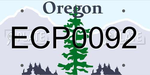ECP0092 Oregon License Plate