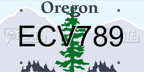 ECV789 Oregon License Plate