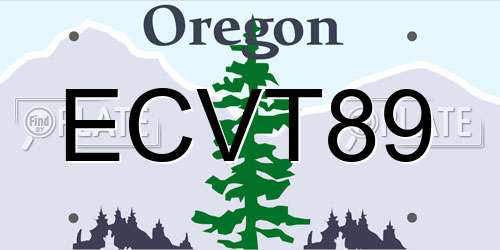 ECVT89 Oregon License Plate