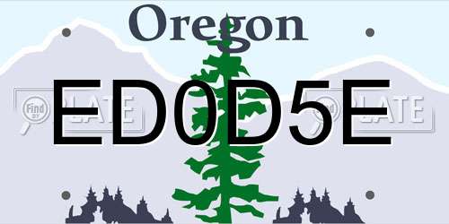 ED0D5E Oregon License Plate