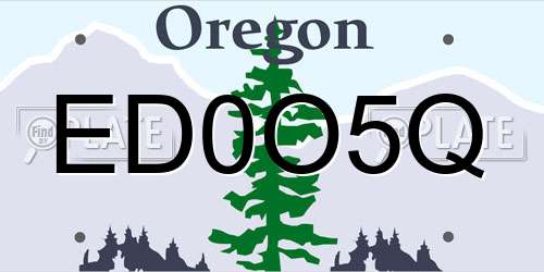 ED0O5Q Oregon License Plate