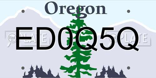 ED0Q5Q Oregon License Plate