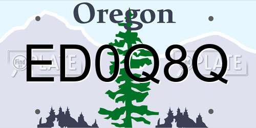 ED0Q8Q Oregon License Plate