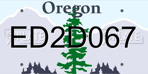 ED2D067 Oregon License Plate