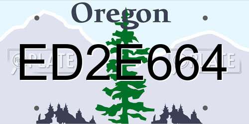 ED2E664 Oregon License Plate