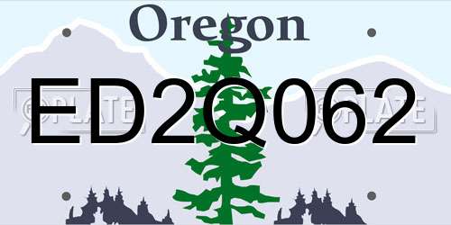 ED2Q062 Oregon License Plate