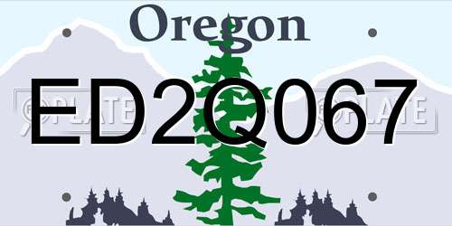 ED2Q067 Oregon License Plate