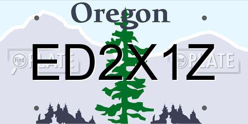 ED2X1Z Oregon License Plate