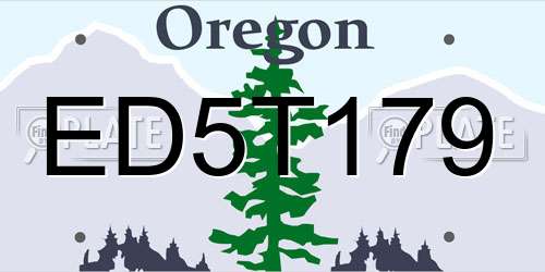 ED5T179 Oregon License Plate