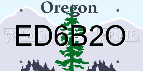 ED6B2O Oregon License Plate