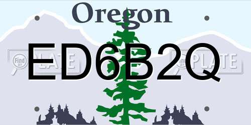 ED6B2Q Oregon License Plate