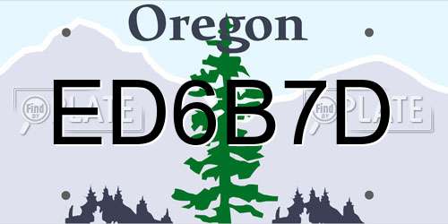 ED6B7D Oregon License Plate