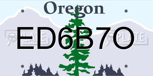 ED6B7O Oregon License Plate