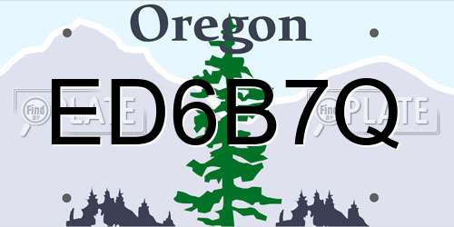 ED6B7Q Oregon License Plate