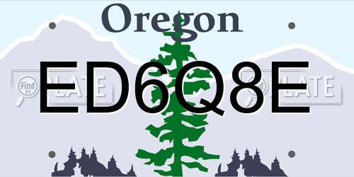 ED6Q8E Oregon License Plate