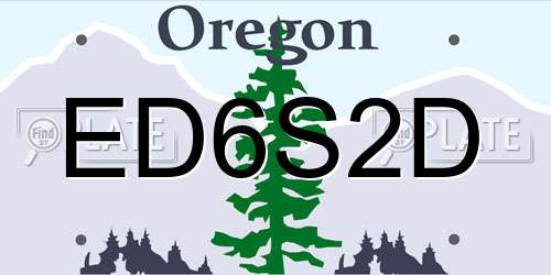 ED6S2D Oregon License Plate