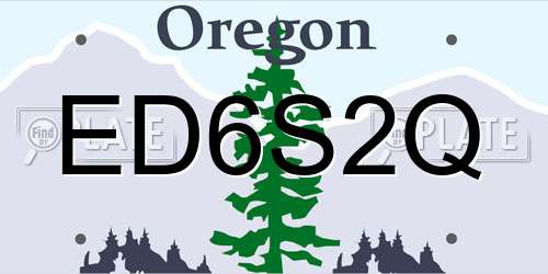 ED6S2Q Oregon License Plate