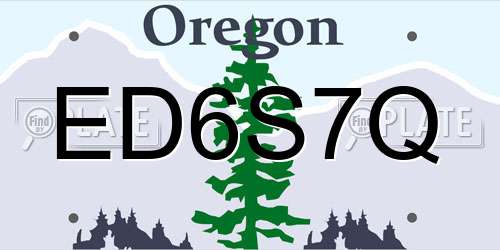 ED6S7Q Oregon License Plate