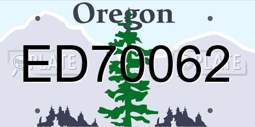 ED70062 Oregon License Plate