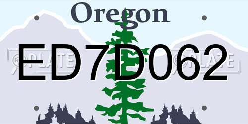 ED7D062 Oregon License Plate