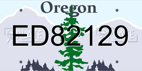 ED82129 Oregon License Plate