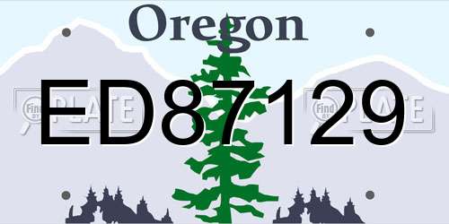 ED87129 Oregon License Plate