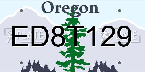 ED8T129 Oregon License Plate