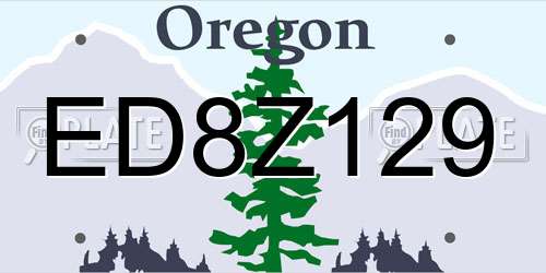 ED8Z129 Oregon License Plate