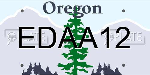 EDAA12 Oregon License Plate