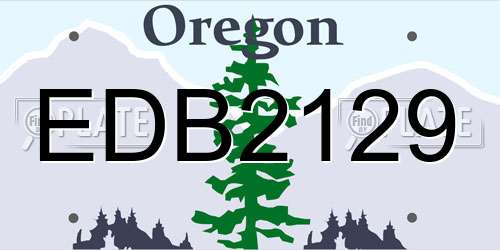 EDB2129 Oregon License Plate